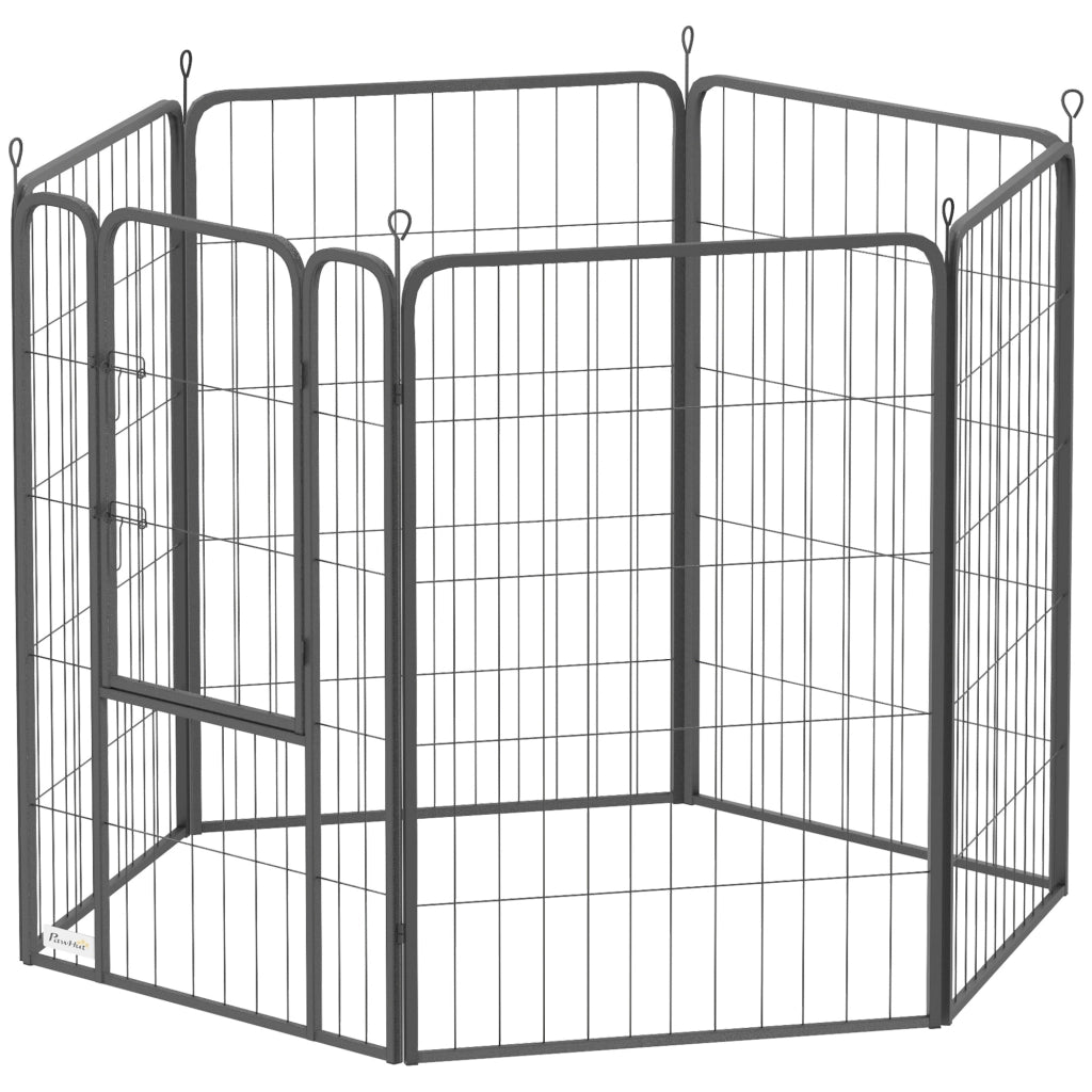 Recinto per Cani 6 Pannelli ¨C Minimal ¨C Grigio 100 cm
