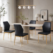 SEDIA da pranzo Set da 4 pezzi 93 cm PU Nero/Oro