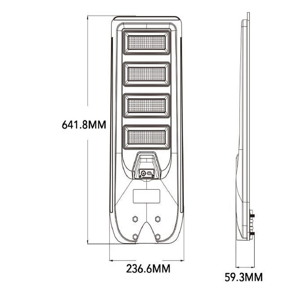 Trade Shop - Lampione Faro Led Solare 100w 160w 220w 300w Con Sensore Crepuscolare Prossimità Es-p-f -  300 Watt