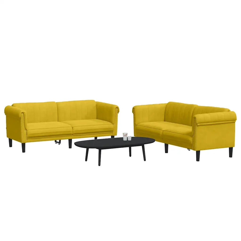 Set di Divani 2 pz Giallo in Velluto 3209225