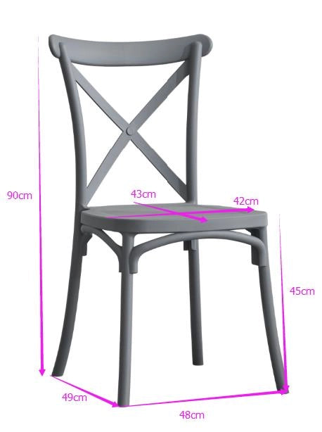 Sedia 47x51xh90 cm in Plastica Cross Bianco