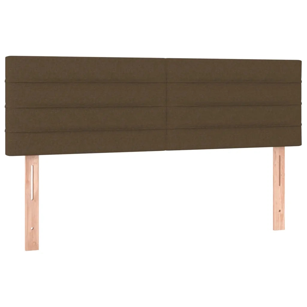 Letto a Molle Materasso e LED Marrone Scuro 140x200 cm Tessuto 3133800
