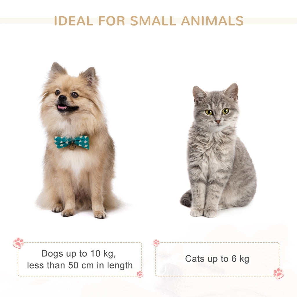 Easycomfort Cuccia per Cani e Gatti in Rattan con Cuscino Lavabile, Lettino per Animali da Interno, 61x46x27cm, Grigio Bianco