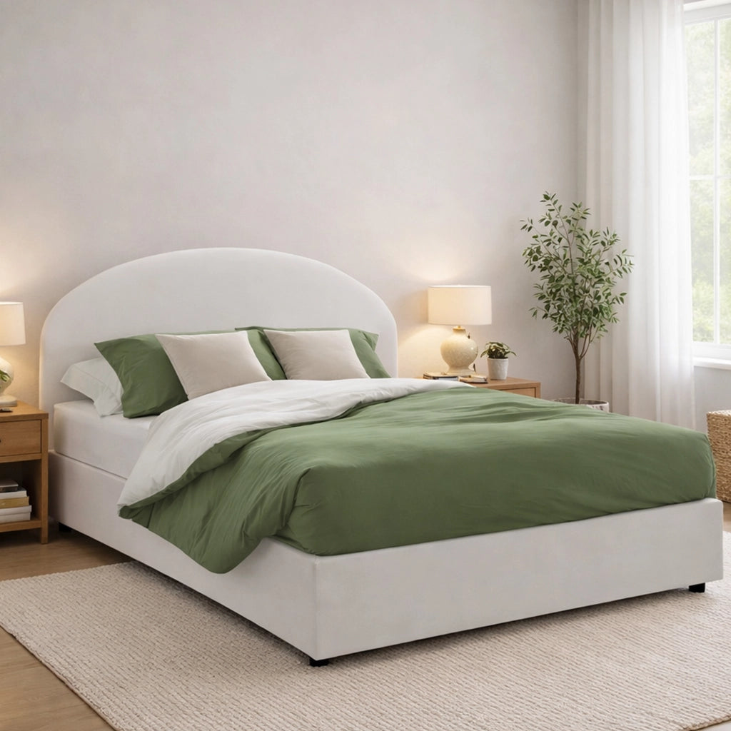 Letto Matrimoniale Ayur, Letto Matrimoniale Materasso Incluso Made in Italy, Bianco
