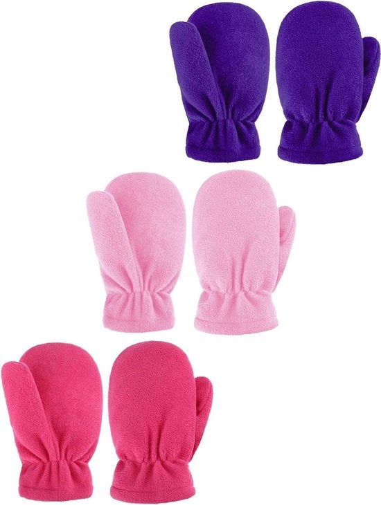 Set di 3 paia di guanti senza dita in pile, guanti da sci, impermeabili e caldi.