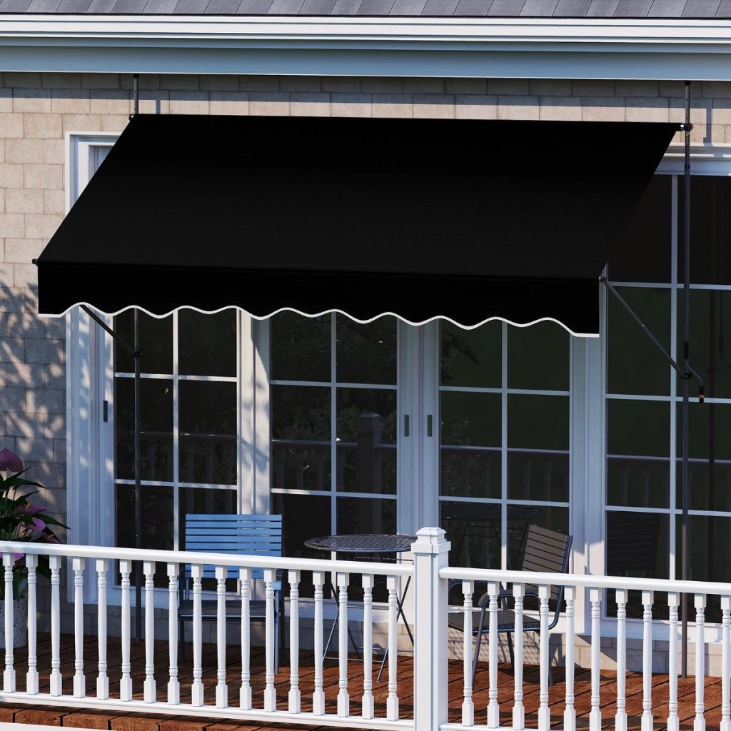 Tenda da sole regolabile per esterni senza foratura con manovella, Tenda da sole e giardino 300 x 210-300 cm Nero-Tende parasole