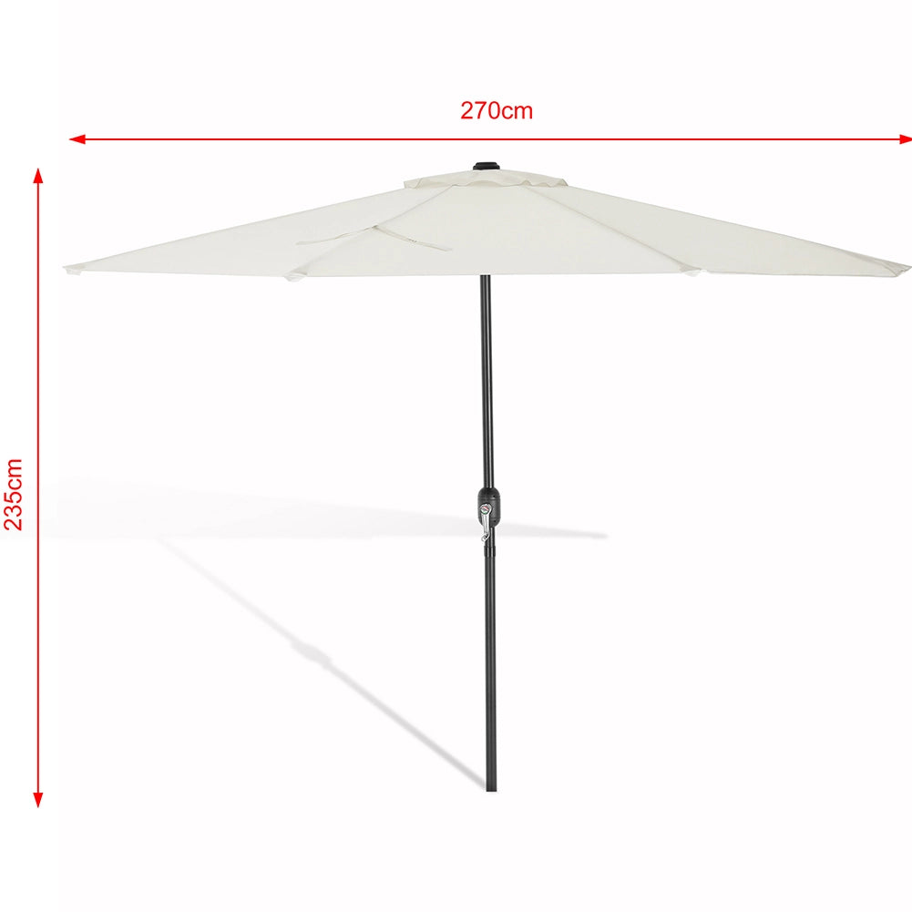 Ombrellone Mezzaluna a Parete da Giardino Parasole a Muro Esterno Beige 270 cm