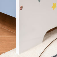 Struttura Letto Singolo per Bambini 143x74x59 cm in Compensato di Pioppo Blu e Bianco