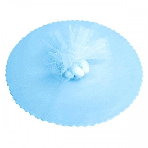 150x VELO VELI CELESTE DI FATA TULLE ORGANZA TONDO VELETTI BOMBONIERE FAI DA TE CONFETTI