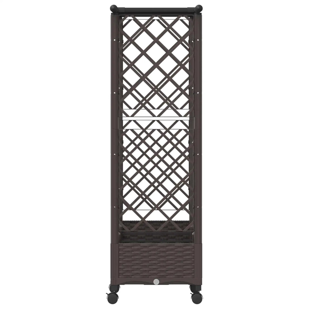 Letto Rialzato con Griglia e Tetto Marrone 164 x 40 x 127 cm PP 3423112