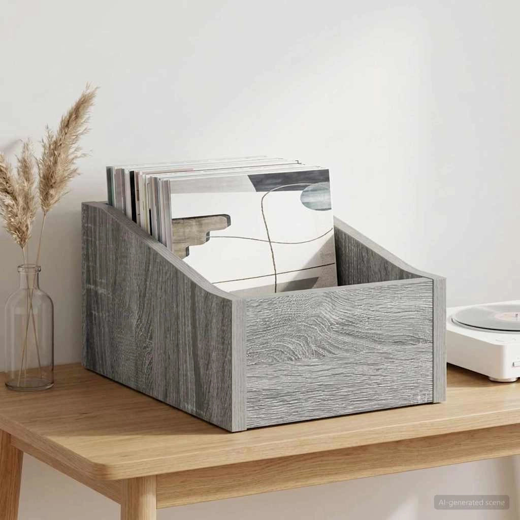 Scatola per dischi LP Sonoma grigio 23 x 33 x 16 cm 8012788