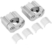 Allestimenti di elevazione del manubrio - Elevatori del manubrio per motocicletta - In alluminio - Argento - Fissaggio regolabile del manubrio - Adatto per manubri da 22 mm e 28 mm