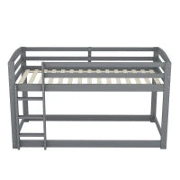 Letto a castello per bambini 6+ anni, 90x200 cm, struttura in legno, senza materasso, Grigio
