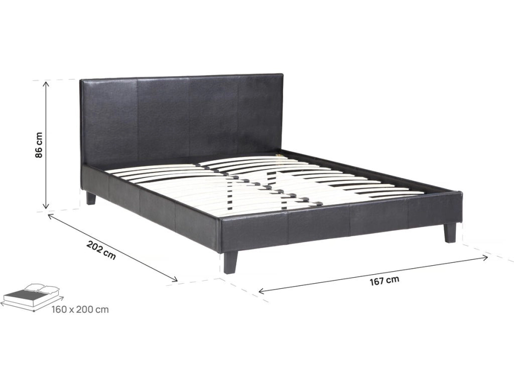 Letto LINA - 160 x 200 cm - Nero