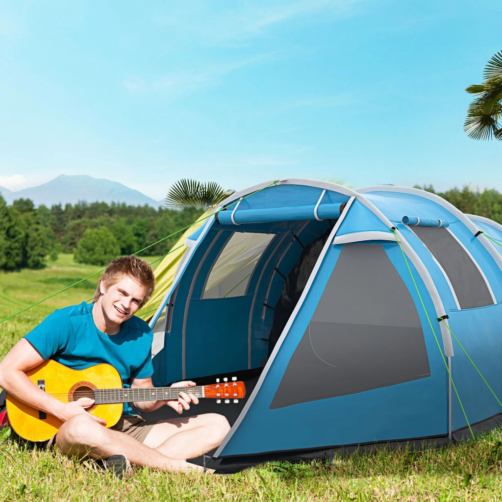 TENDA DA CAMPEGGIO 2 camere 475x264x172 cm Blu Poliestere