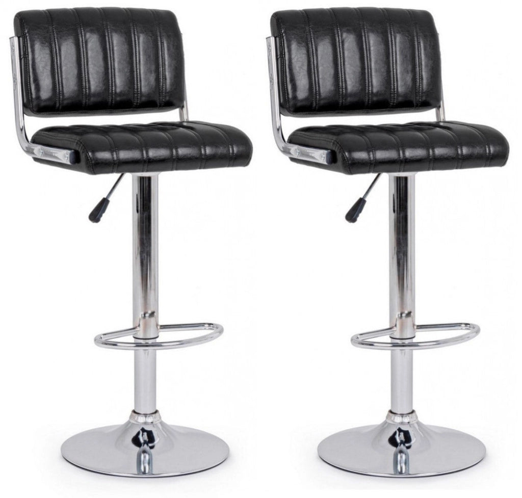 Set 2 Sgabelli Bar 46x51,5x88,5/109,5h cm Barclay Nero