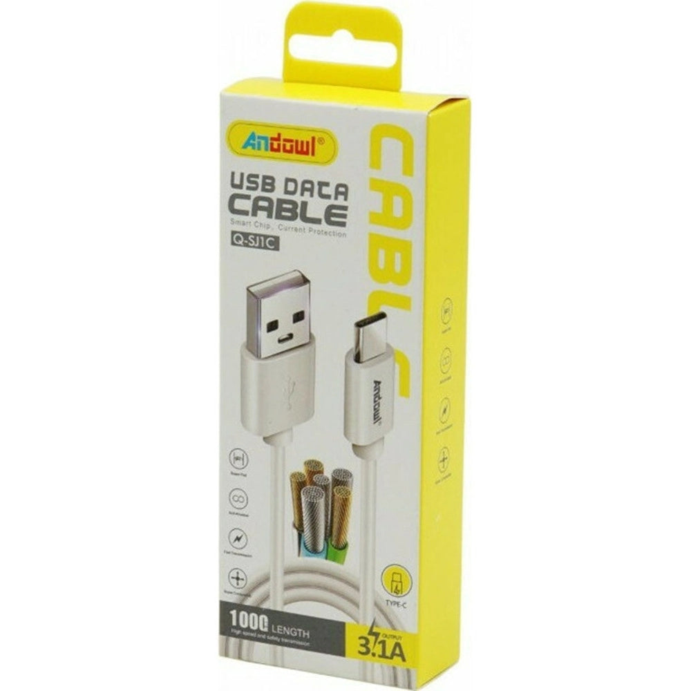 Trade Shop - Cavo Ricarica Rapida Trasferimento Dati Da Usb 2.0 - Type-c 1 Mt 3.1a Flessibile Q-sj1c -