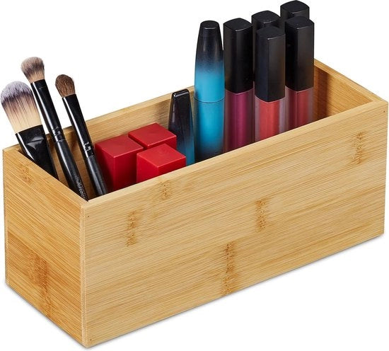 Organizzatore in bambù - box di conservazione piccola - multifunzionale - 1 pezzo - naturale - 9,5x23x9 cm