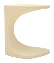 Tavolinetto Ibiza Bianco in Polietilene CM 42x42x52 - Tavolino da Appoggio Moderno con Forma ad Arco e Finitura Opaca - Collezione Ibiza
