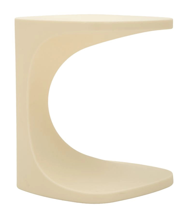 Tavolinetto Ibiza Bianco in Polietilene CM 42x42x52 - Tavolino da Appoggio Moderno con Forma ad Arco e Finitura Opaca - Collezione Ibiza