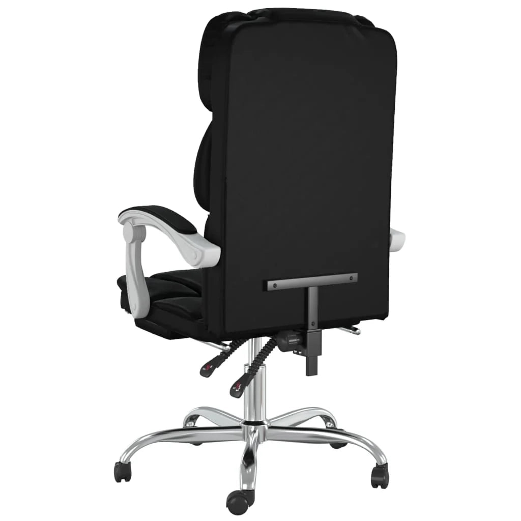 Sedia da ufficio in similpelle nera con seduta girevole e reclinabile adatta per l'uso al computer o per lo studio 02_0024268