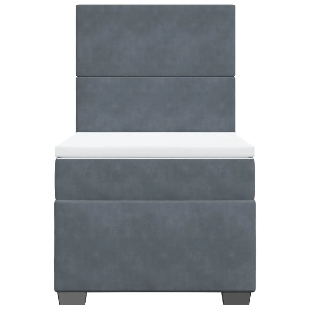 Giroletto a Molle con Materasso Grigio Scuro 80x200 cm Velluto 3290757