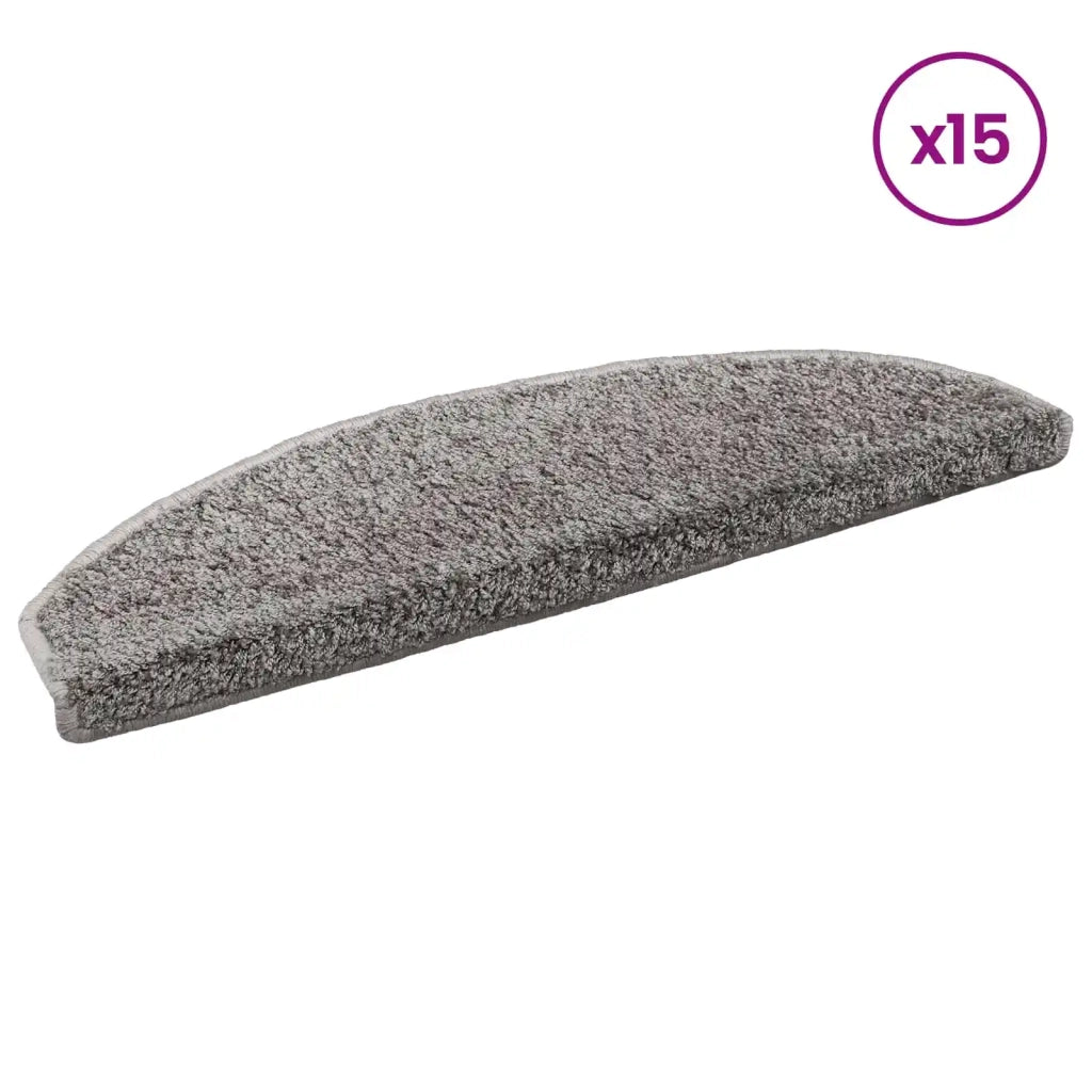Tappetini per scale autoadesivi Semicircolare 15 pcs Grigio 42038651
