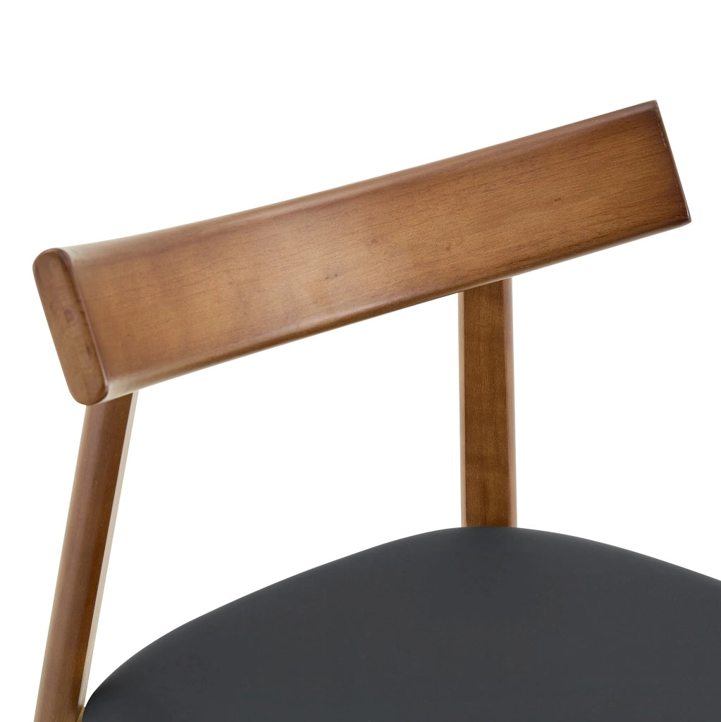 Set di 2 sedie da pranzo con seduta imbottita e schienale ergonomico in legno nero