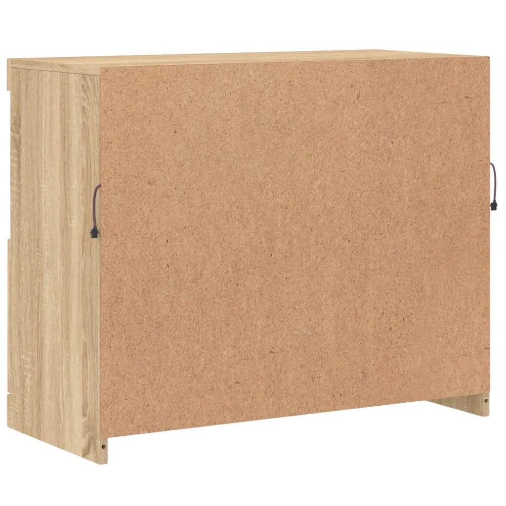 Credenza con Luci LED Rovere Sonoma 81x37x67 cm