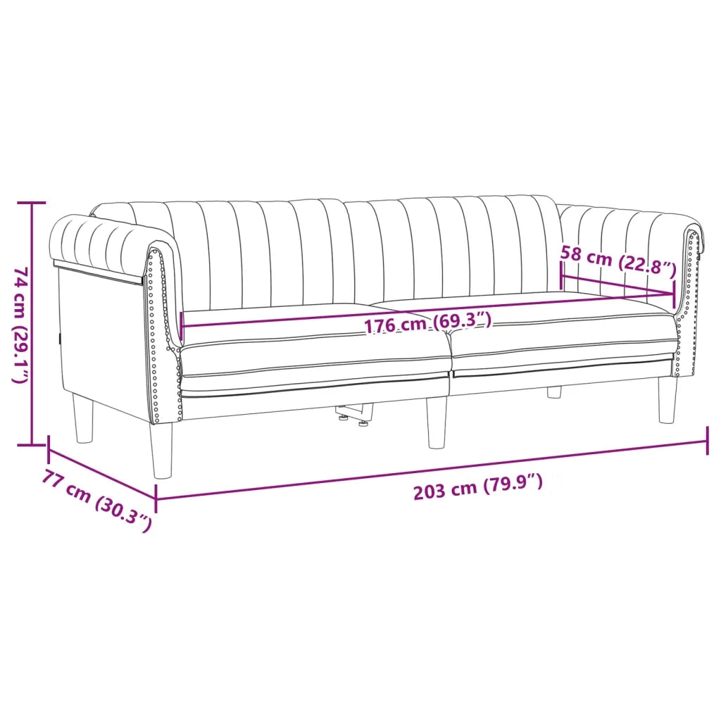 Set di Divani 2 pz Marrone in Velluto 3209228