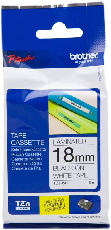 Brother TZE-241 nastro per etichettatrice Nero su bianco