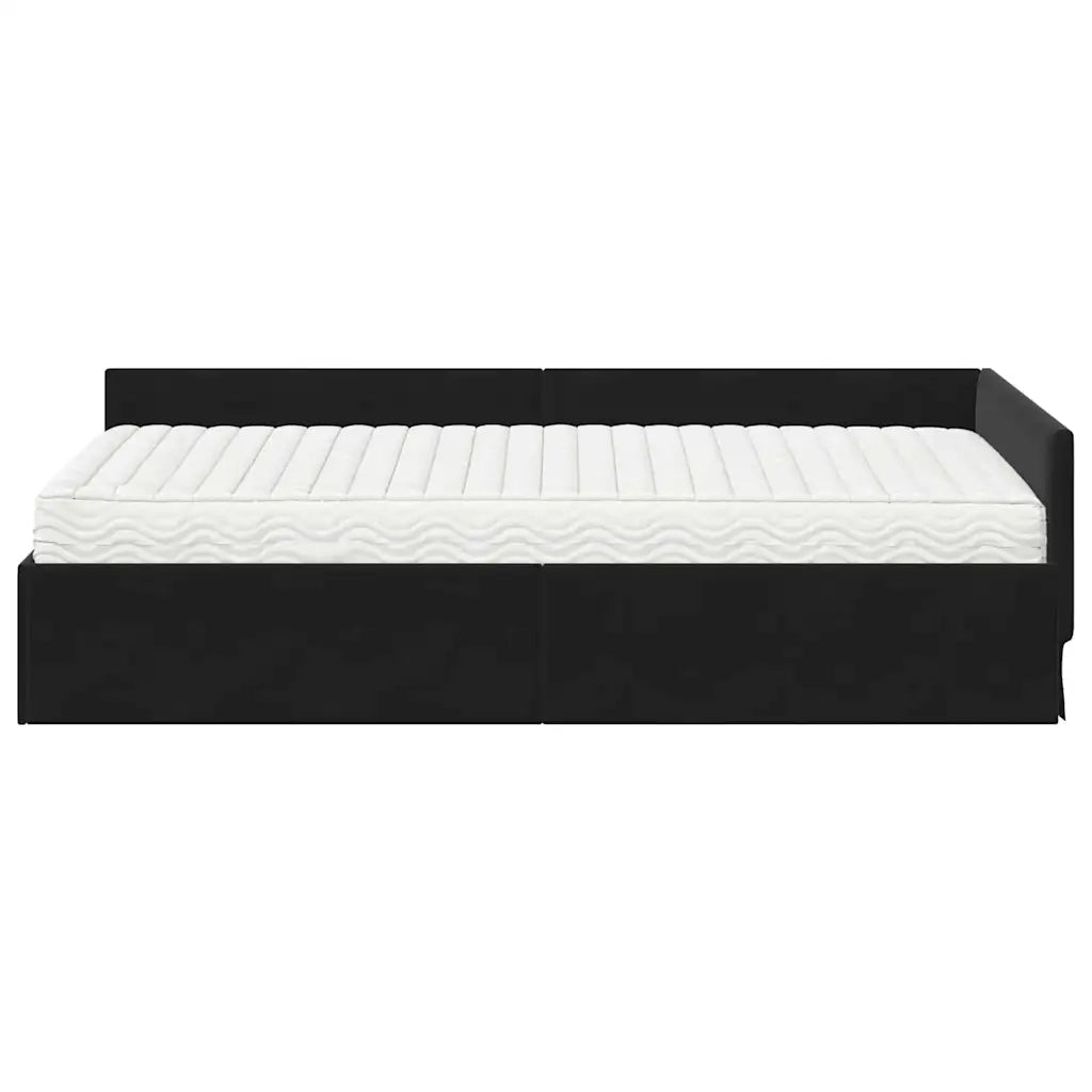 Struttura Letto Angolare con Materasso Altro 2 pcs Nero Velluto