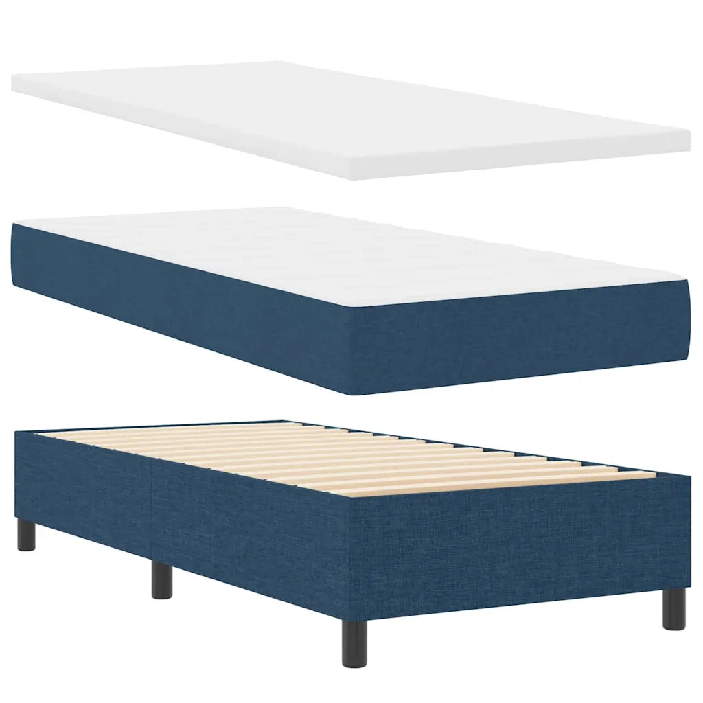 Letto a molle con testiera Blu 90 x 200 cm Tessuto 3340612