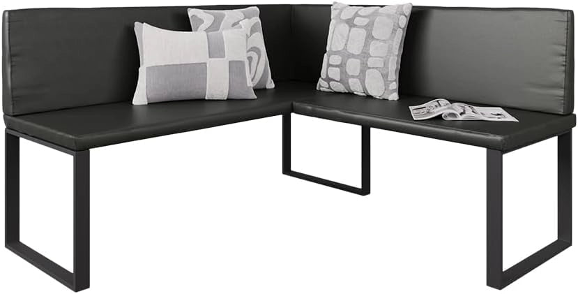 Vicco panca ad angolo Ravon, Nero, 150 x 150 cm