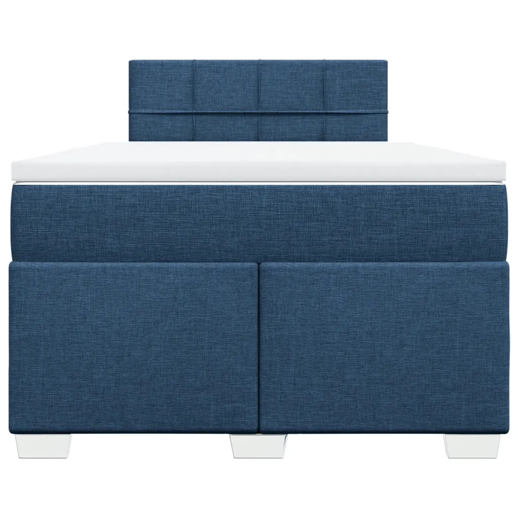 Giroletto a Molle con Materasso Blu 120x200 cm in Tessuto