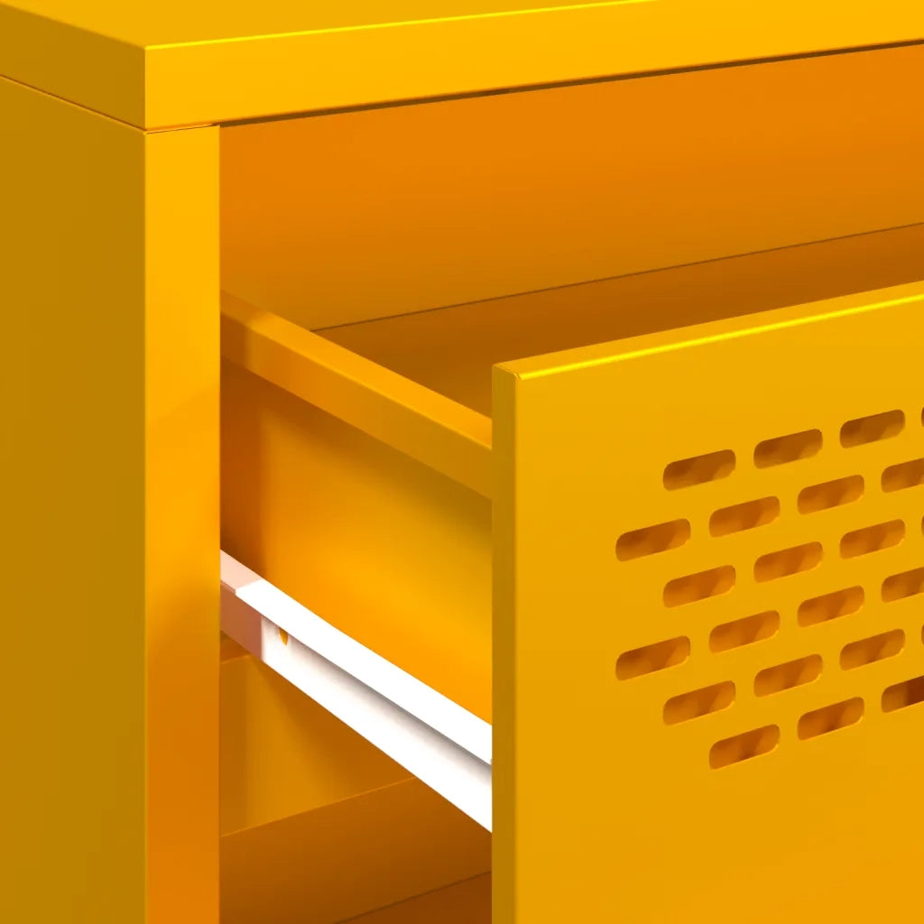 Credenza-Buffet-Armadio da cucina Giallo Senape 68x39x73,5 cm Acciaio Laminato a Freddo 147196