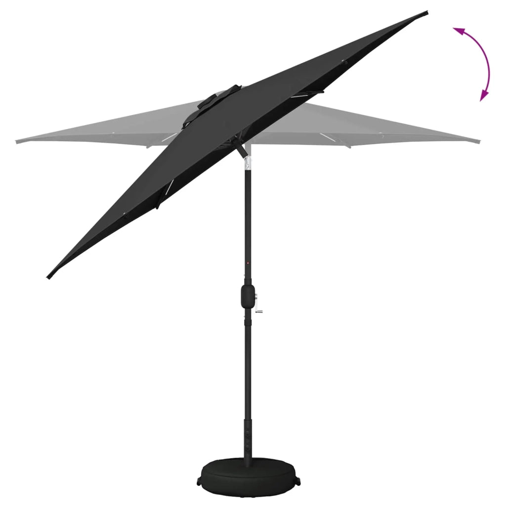 Parasol da giardino con luci LED e base 270 x 270 cm Poliestere 42036260