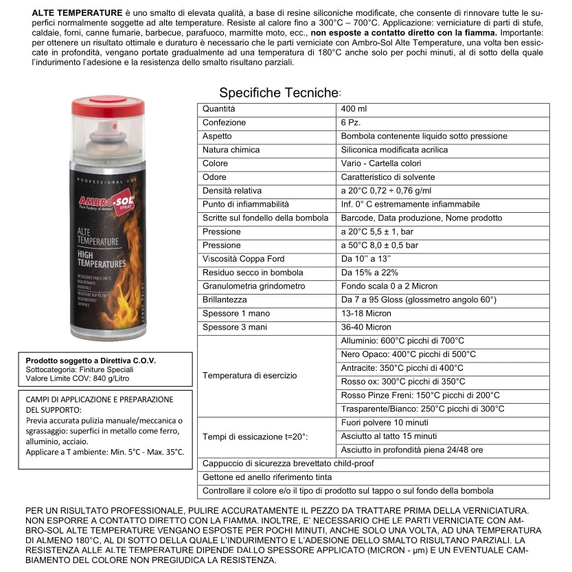 VERNICE ALTE TEMPERATURE 400ML BIANCO SPRAY