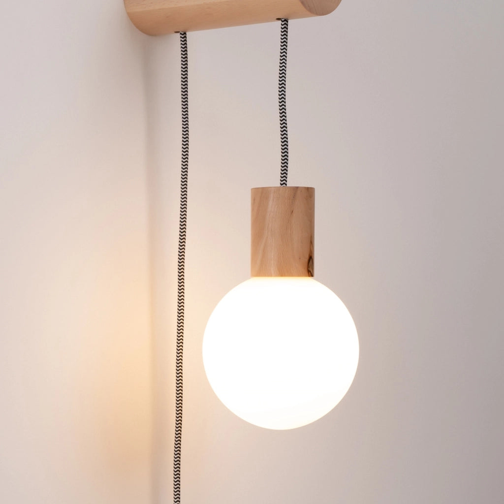 Applique industriale legno NEBULA Pure Lume G9 con interruttore
