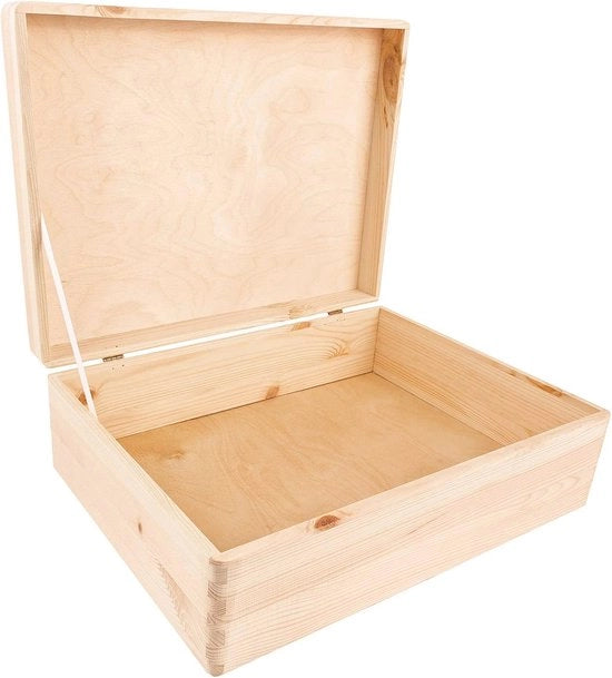 Cassa in Legno Extra Grande per Archiviazione | Ideale per Documenti, Giochi e Attrezzi | Materiale Duraturo e Naturale