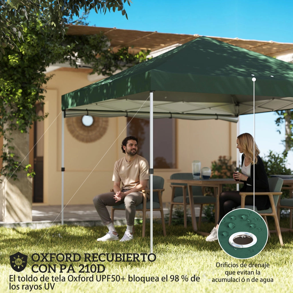 Carpa Pieghevole 3x3 m ¨C zephmum ¨C Verde con Pared Lateral UPF50+