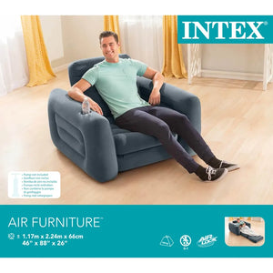 INTEX Sedia Estraibile 117x224x66 cm Grigio Scuro 3202940