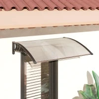 Tettoia per Esterni Curva con Viti e Bulloni Inclusi, in Policarbonato, PP e Alluminio, 122x89x24 cm