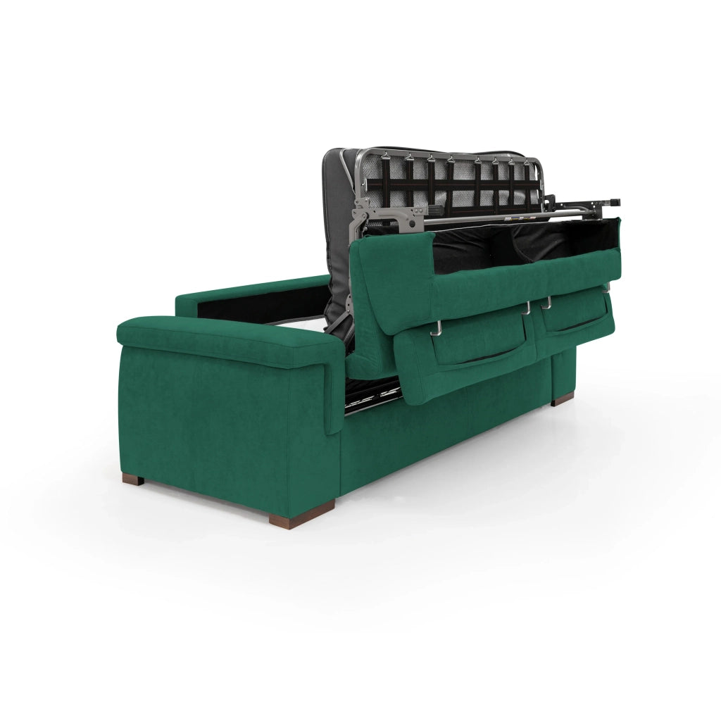 Giunone Divano letto mat. H18 220 cm (mat. 140x197 cm) verde