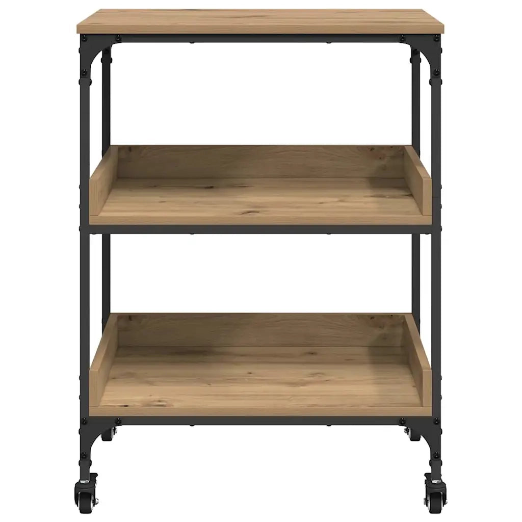 Carrello da Cucina-Scaffale per Cucina Rovere artigianale 60 x 41 x 80.5 cm