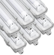 6x LED Striscia LED Acqua Resistente per Bussola LED T8, Striscia LED IP65, 120 cm, 1 x 18W, Bianco Neutrale
