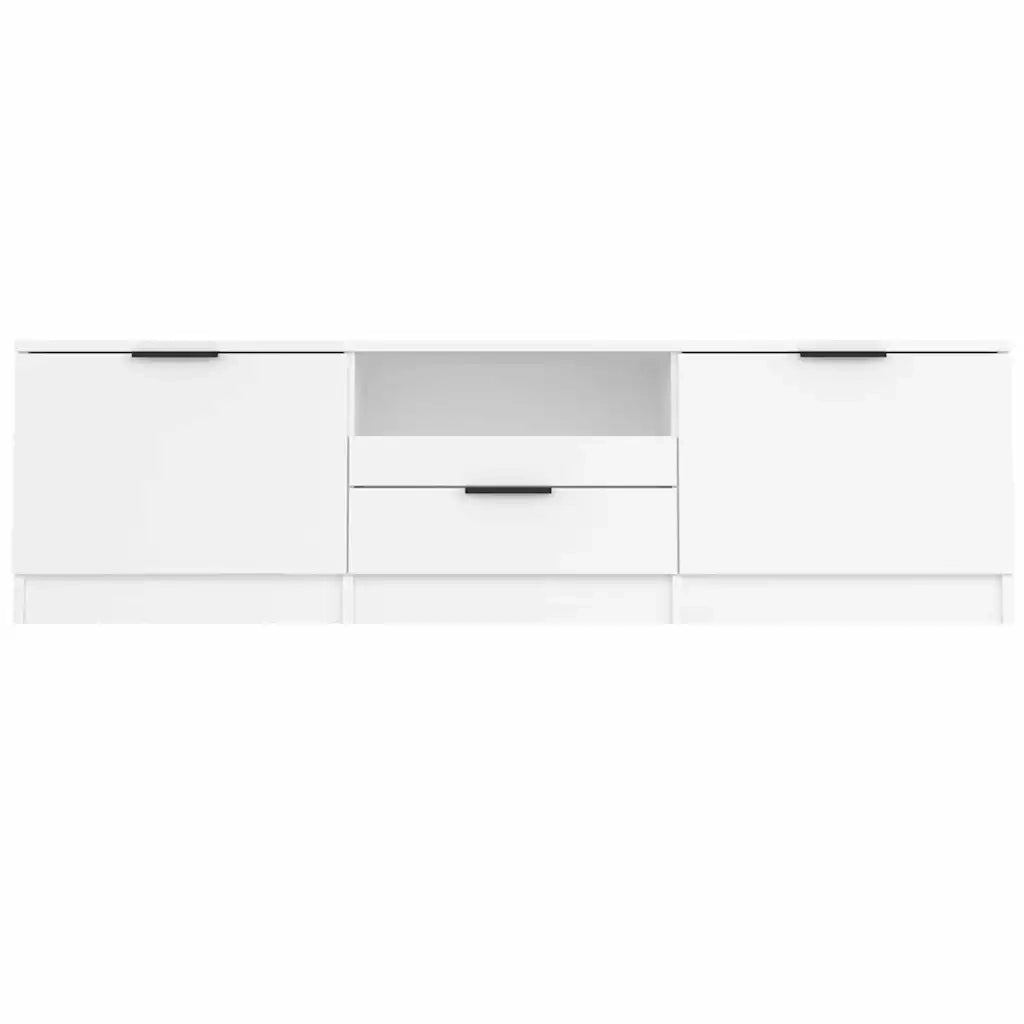 Mobile TV Bianco 140x35x40 cm in Legno Massello