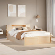 Letto senza Materasso-Struttura Letto 135x190 cm in Legno Massello di Pino 379773