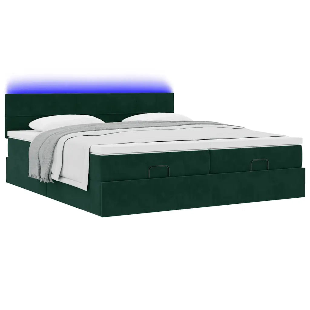 vidaXL Struttura Letto Pouf con Materassi 180x200 cm Velluto