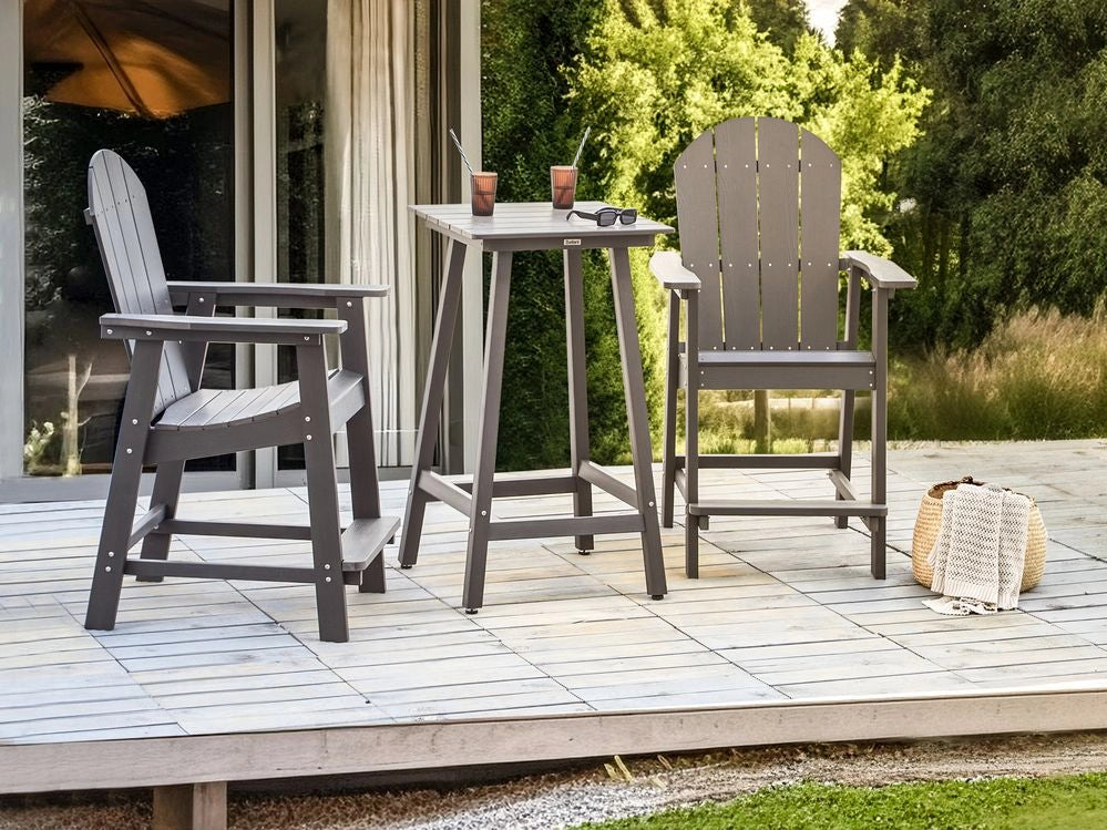 Tavolo da bar da giardino Grigio scuro in materiale sintetico 60 x 60 cm Industriale Tradizionale da giardino all'aperto per il patio